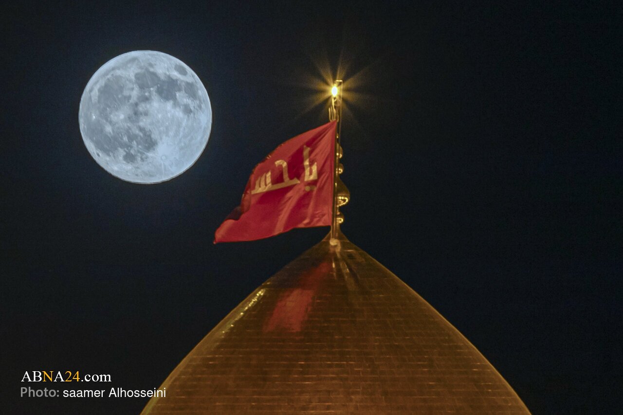 تصاویر شگفت‌انگیز از در آسمان کربلای معلی