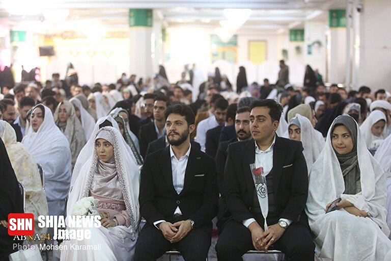 جشن بزرگ ازدواج دانشجویی در حرم حضرت فاطمه معصومه‌(س)
