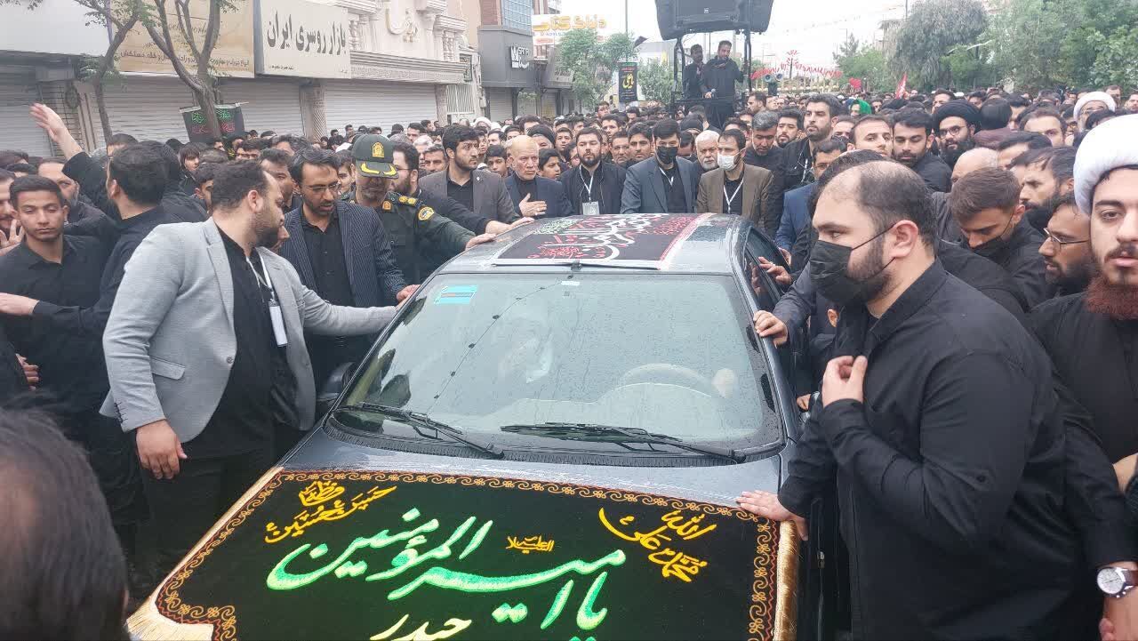 دسته عزاداران حضرت زهرا (س) با حضور آیت الله وحید خراسانی