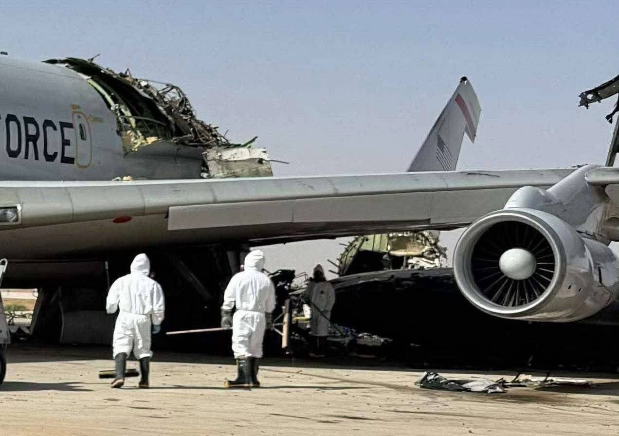 تصویر منتسب به آواکس مورد اصابت در عربستان