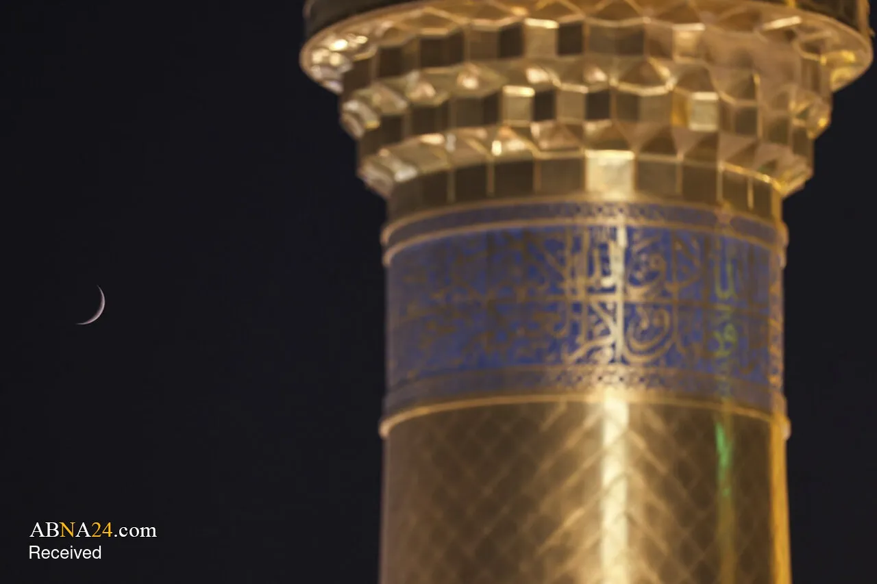 درخشش هلال ماه ربیعالاول بر فراز حرم مطهر علوی درخشش هلال ماه ربیعالاول بر فراز حرم مطهر علوی