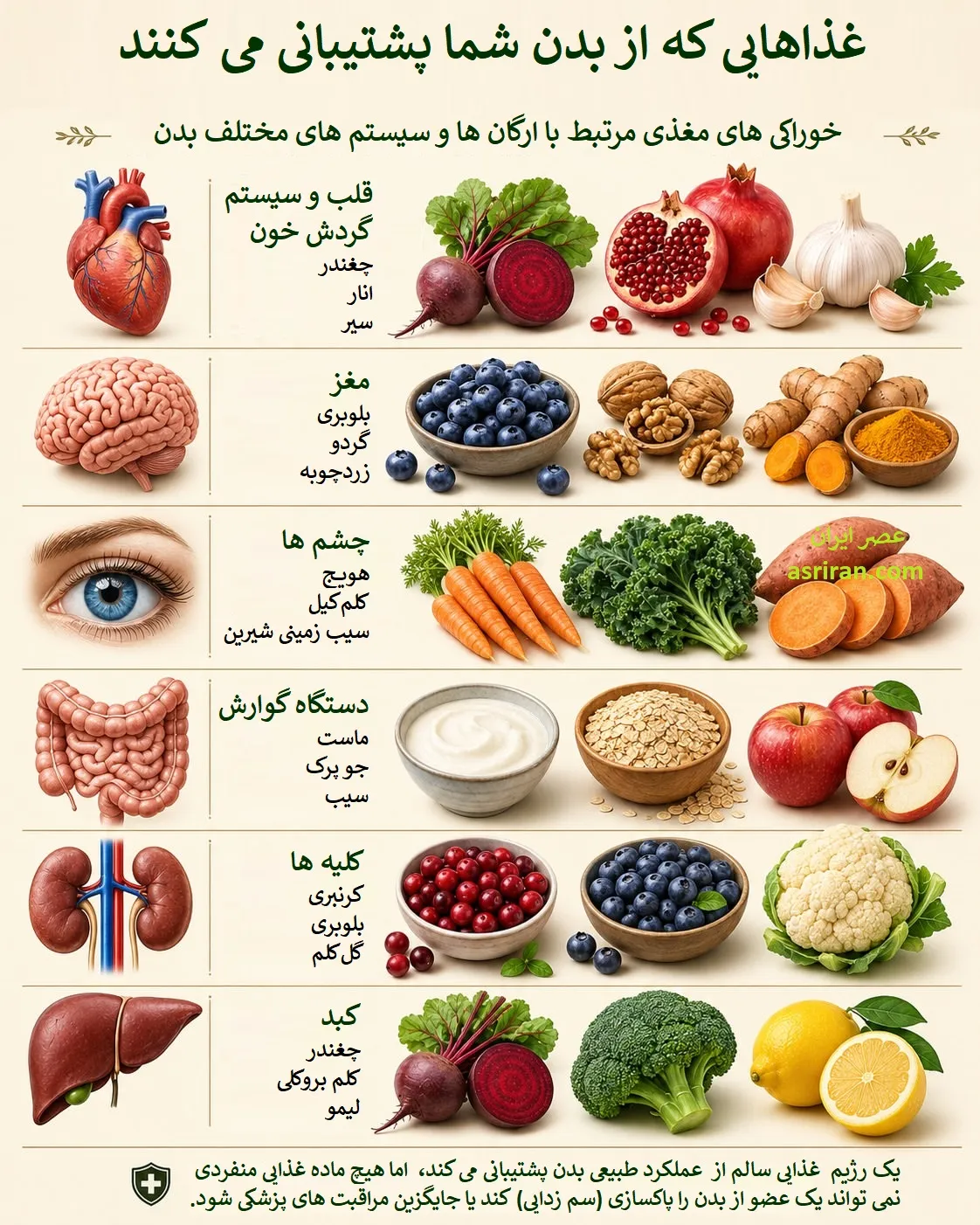 تغذیه سالم به معنای سوخت رسانی درست به اعضای بدن است تا بتوانند وظایف طبیعی خود را به بهترین شکل انجام دهند. در این مطلب، بررسی می کنیم که کدام خوراکی ها، واقعا از ارگان های حیاتی بدن پشتیبانی می کنند و مرز میان «تغذیه مفید» و «باورهای نادرست» کجاست. تغذیه سالم به معنای سوخت رسانی درست به اعضای بدن است تا بتوانند وظایف طبیعی خود را به بهترین شکل انجام دهند. در این مطلب، بررسی می کنیم که کدام خوراکی ها، واقعا از ارگان های حیاتی بدن پشتیبانی می کنند و مرز میان «تغذیه مفید» و «باورهای نادرست» کجاست.