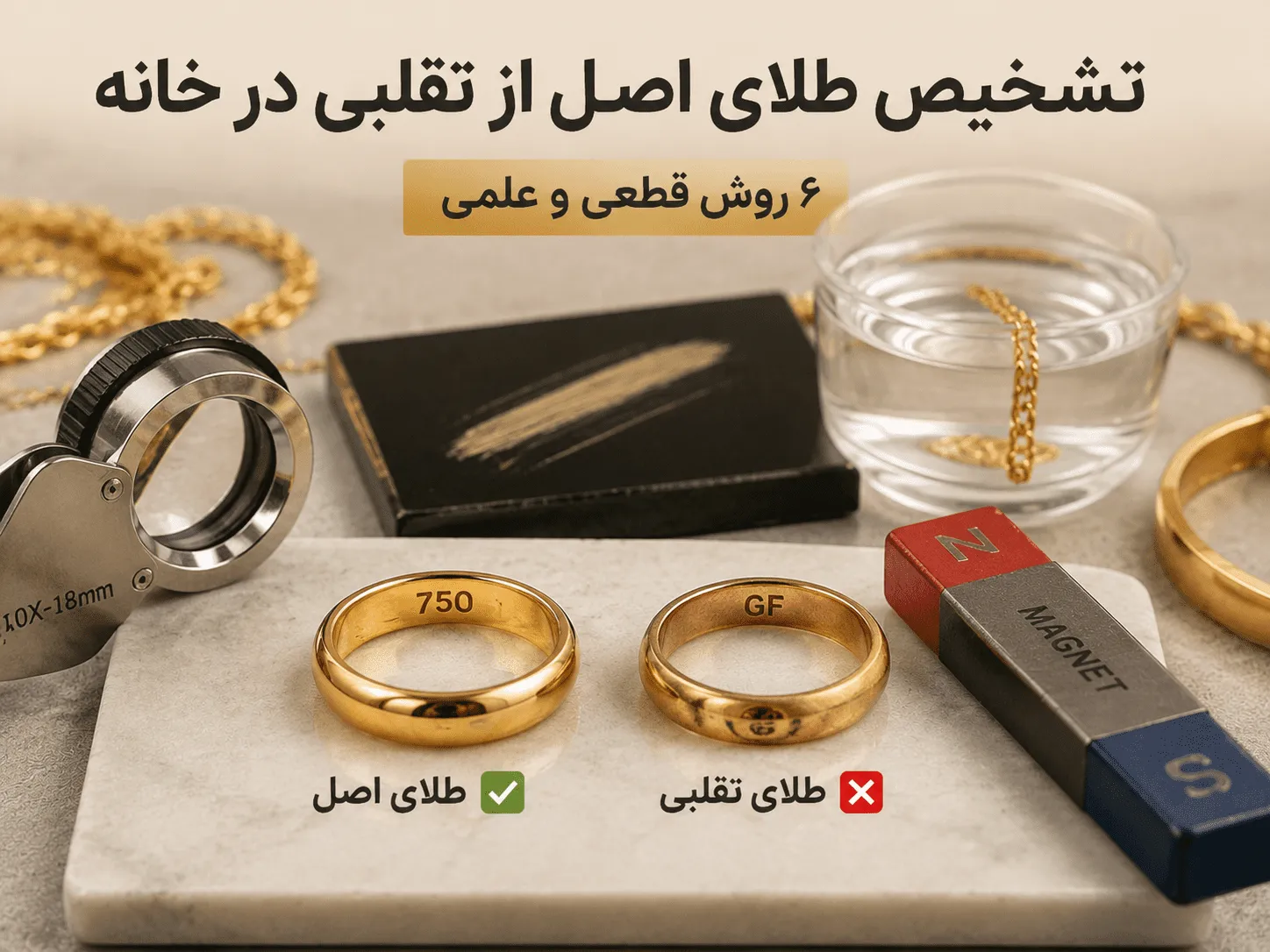  چطور طلا را از بدل تشخیص بدیم؟