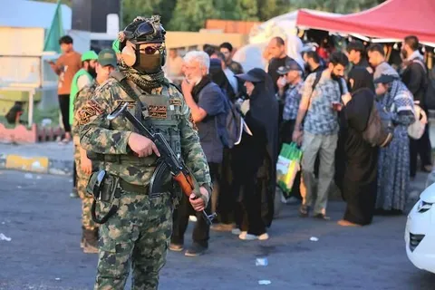 استقرار نیروهای حشد شعبی برای تأمین امنیت مراسم اربعین