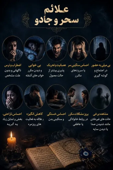 مهم ترین نشانه های سحر و چشم زخم مهم ترین نشانه های سحر و چشم زخم