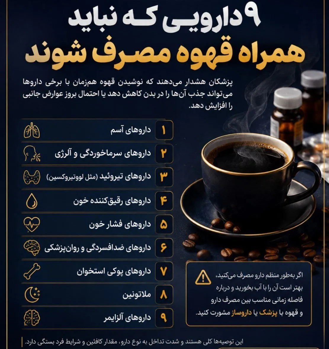 اگر این دارو‌ها را می‌خورید، قهوه ننوشید