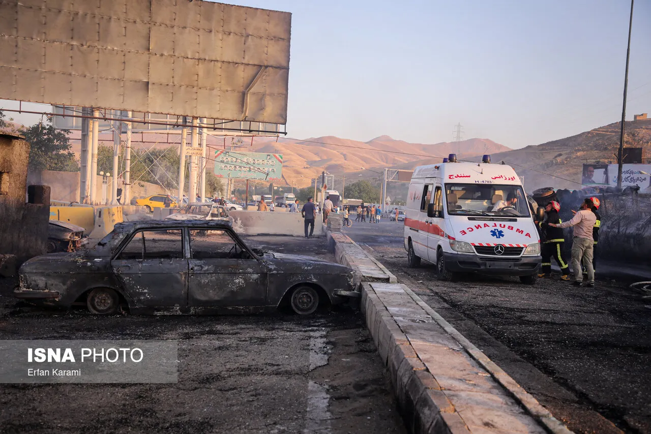 تصویری تلخ از انفجار یک دستگاه تانکر حامل سوخت
