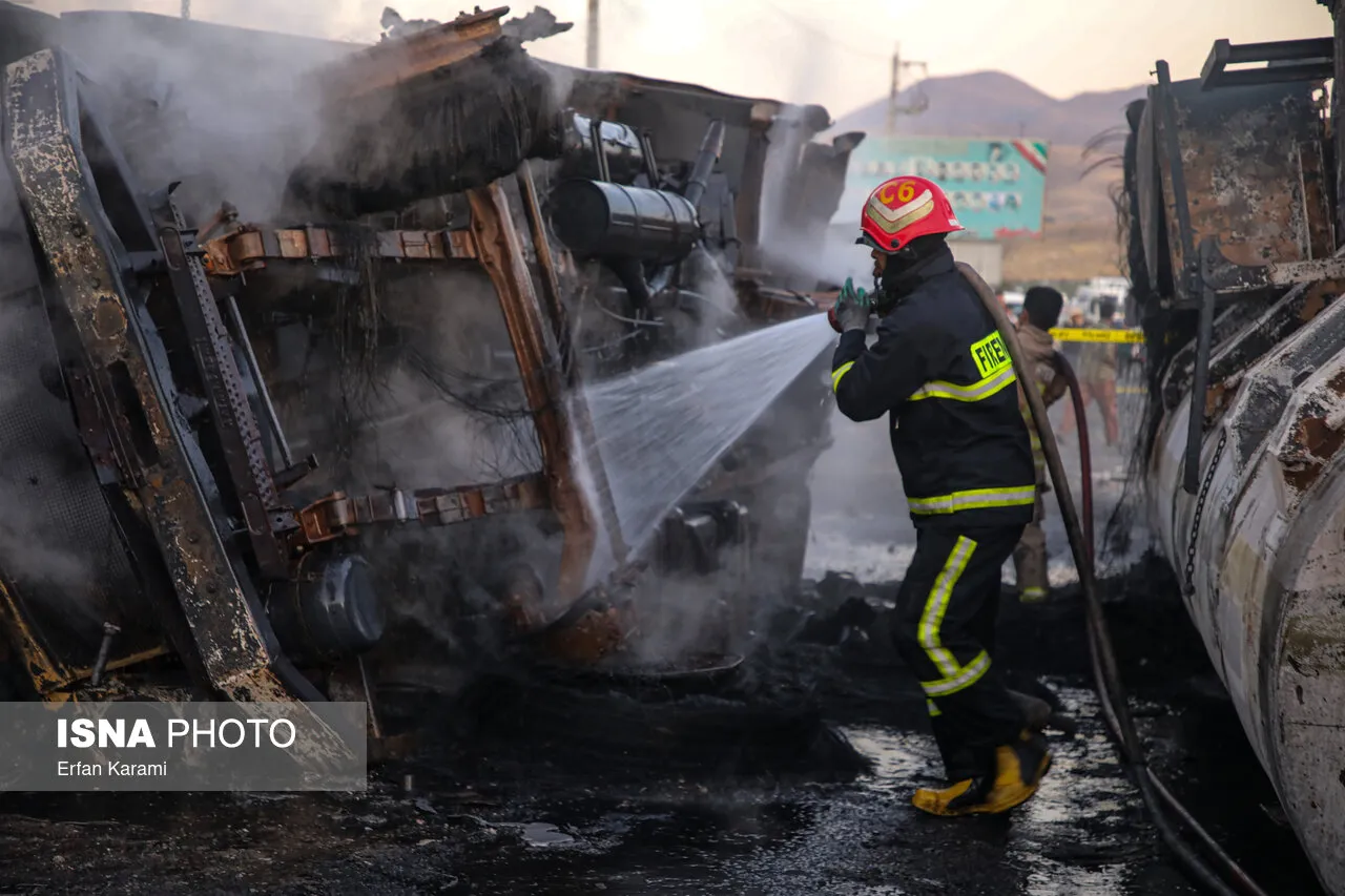 تصویری تلخ از انفجار یک دستگاه تانکر حامل سوخت